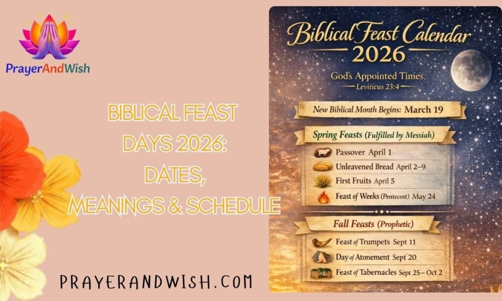 Biblical Feast Days 2026: Dates, Meanings & Schedule